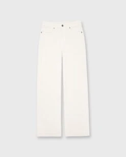 Wide-Leg Cropped 5-Pocket Jean In Natural Stretch Denim
