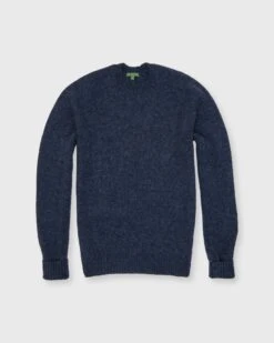 Washed Off-Gauge Crewneck Sweater In Heather Ink Wool
