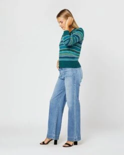 Giselle Fairisle Sweater In Cedar/Blue Multi Merino Wool -Herno Shop S71448 4386