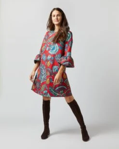 24/7 Dress In Sicomore Red Heavy Stretch Cotton